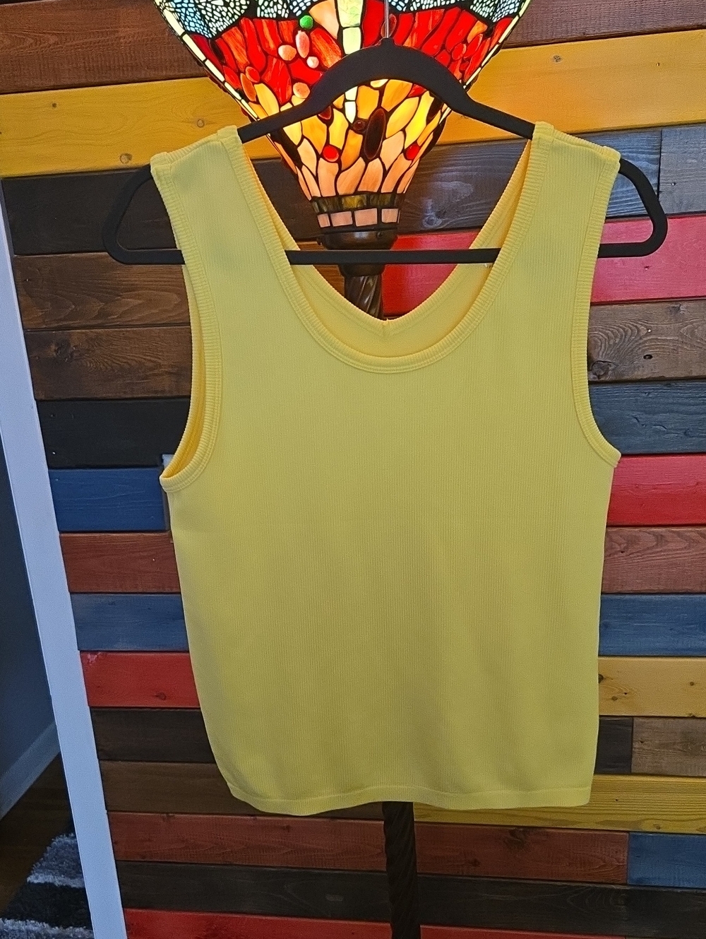 Women's Yellow Sleeveless Ribbed Tank Top 💛 NEW